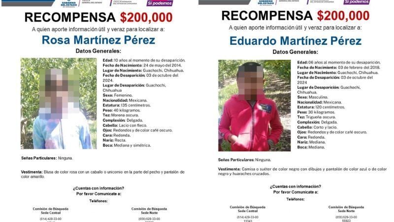 OFICIAL: Hermanitos desaparecidos en Guachochi fueron localizados en la capital